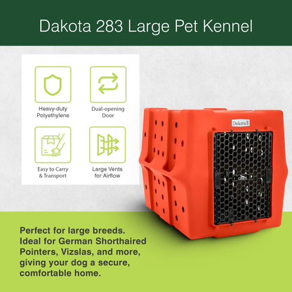 Dakota 283 Canine Rough and Tough Economy Kennel, Pet Crate, Large, Orange