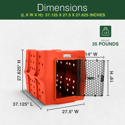Dakota 283 Canine Rough and Tough Economy Kennel, Pet Crate, Large, Orange