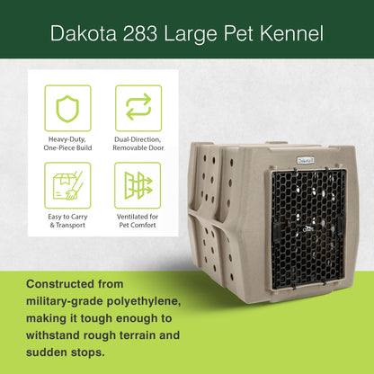 Dakota 283 Canine Rough and Tough Economy Pet Kennel, Large, Sandstone