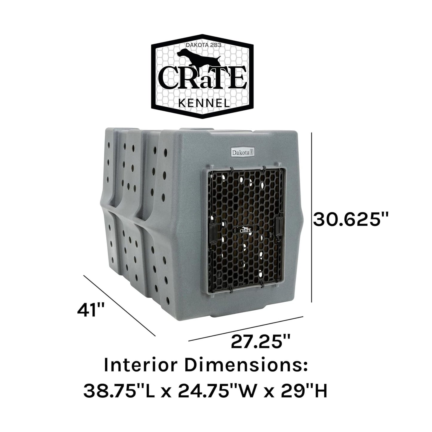 Dakota 283 Canine Rough and Tough Economy Pet Kennel, X-Large, Dark Granite