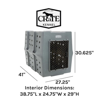 Dakota 283 Canine Rough and Tough Economy Pet Kennel, X-Large, Dark Granite