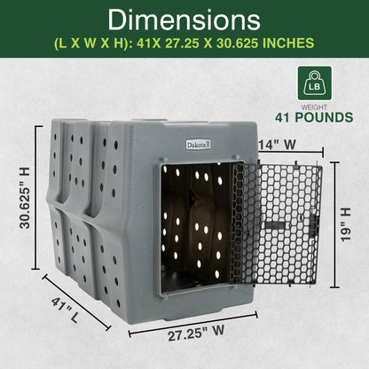Dakota 283 Canine Rough and Tough Economy Pet Kennel, X-Large, Dark Granite