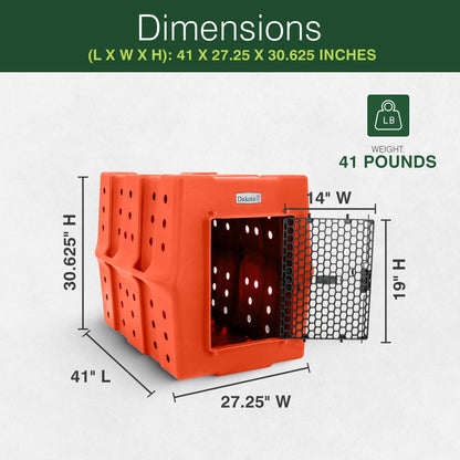Dakota 283 Canine Rough and Tough Economy Kennel, Pet Crate, X-Large, Orange