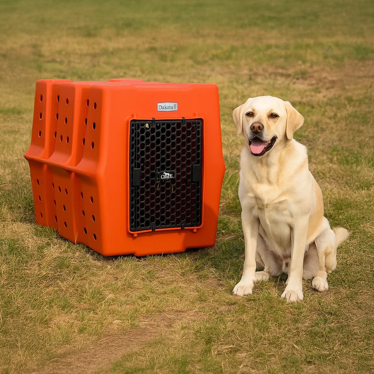 Dakota 283 Canine Rough and Tough Economy Kennel, Pet Crate, X-Large, Orange
