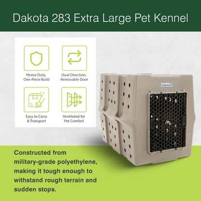 Dakota 283 Canine Rough and Tough Economy Pet Kennel, X-Large, Sandstone