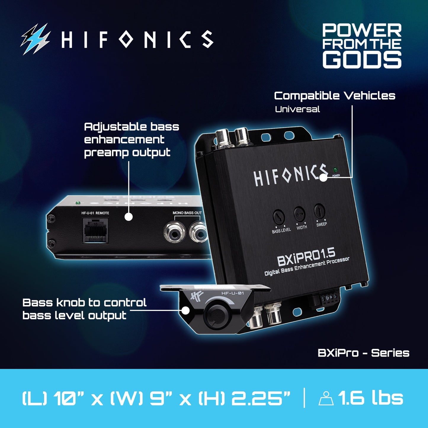 Hifonics BXIPRO1.5 Bass Enhancer, Digital Processor, Dash Mount Remote Control - Find Fresh Goods