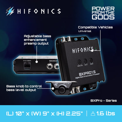 Hifonics BXIPRO1.5 Bass Enhancer, Digital Processor, Dash Mount Remote Control - Find Fresh Goods