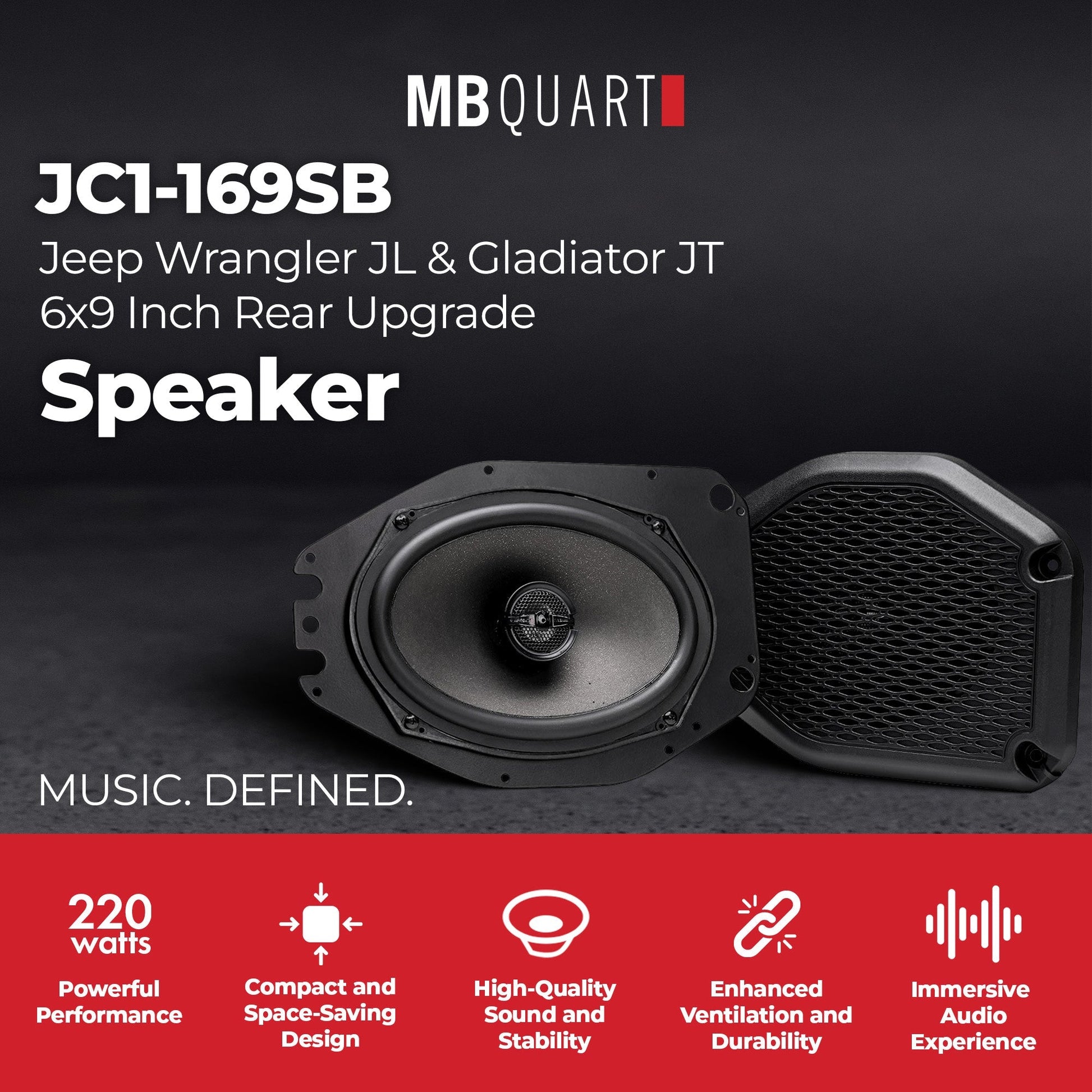 MB Quart 6"x9" Rear Speaker Upgrade for Jeep Wrangler JL & Gladiator JT, (Pair) - Find Fresh Goods