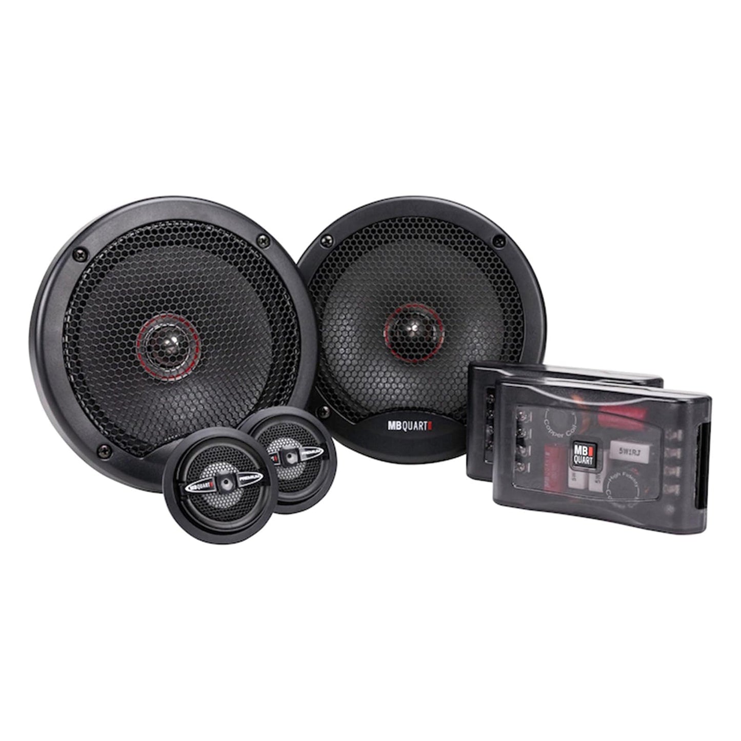 MB Quart PS1-216 Premium 6.5 Inch Car Speakers, 240 Watts, 2 Way, Black/Red - Find Fresh Goods