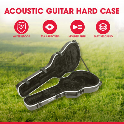 SKB Taylor GS Mini Acoustic Guitar Hard Case, Locks, Handle, Protection, Black