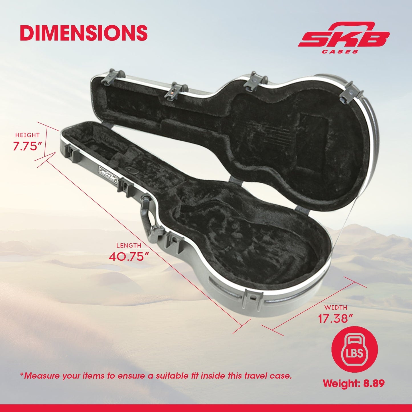 SKB Taylor GS Mini Acoustic Guitar Hard Case, Locks, Handle, Protection, Black