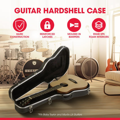 SKB cases Hardshell Guitar Travel Case for Baby Taylor/Martin LX Models, Black