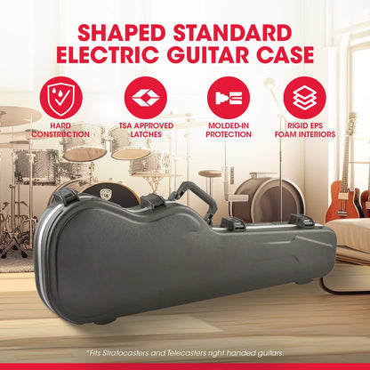 SKB Cases Standard Electric Guitar Shaped Case with TSA Recognized Locking Latch