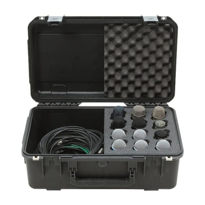 SKB iSeries Microphone Hard Case with 12-Slot Foam Interior and Cable Storage