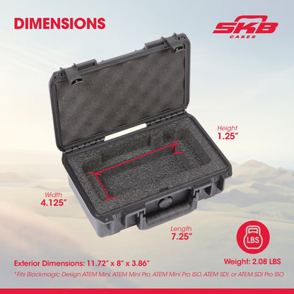 SKB Media Equipment Case Storage Box for ATEM Mini Switcher, 3i-10063ATM, Black