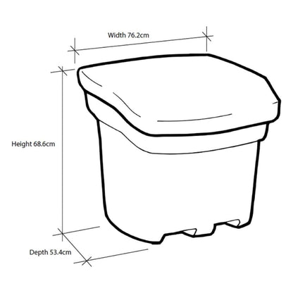 FCMP Outdoor 37 Gal Outdoor Salt & Sand Storage Bin, Multipurpose Deck Box, Grey