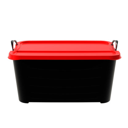 Life Story 55Qt Stackable Storage Bin, Versatile Lidded Container, Black, 6 Pack