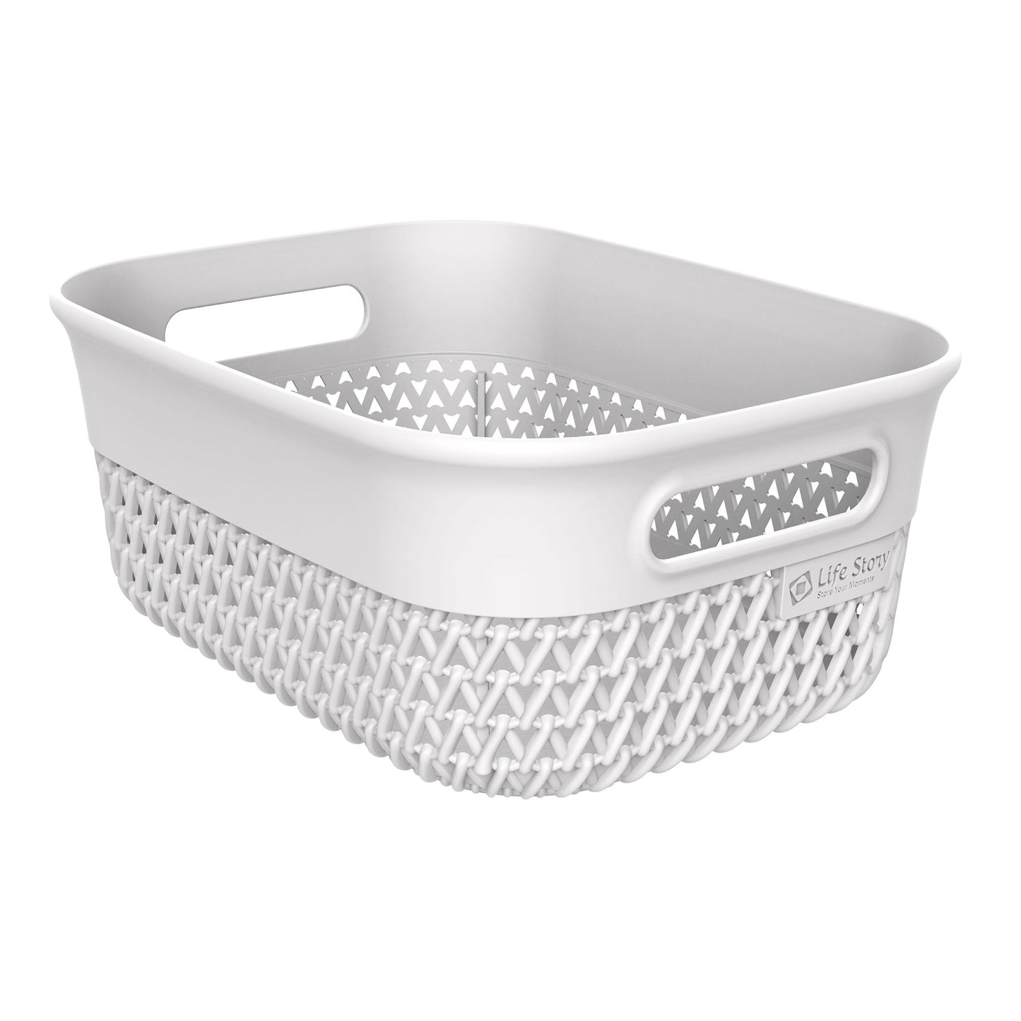 Life Story 4 Qt Decorative Storage Basket, Small Home Organizer, White, 8 Pack