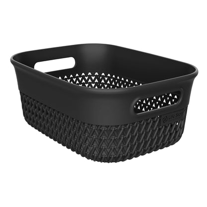 Life Story 4 Qt Decorative Storage Basket, Small Home Organizer, Black, 8 Pack