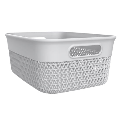 Life Story 10 Qt Decorative Storage Basket, Medium Home Organizer, White, 6 Pack