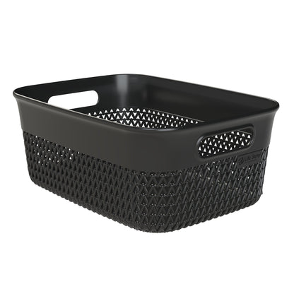 Life Story 10 Qt Decorative Storage Basket, Medium Home Organizer, Black, 6 Pack