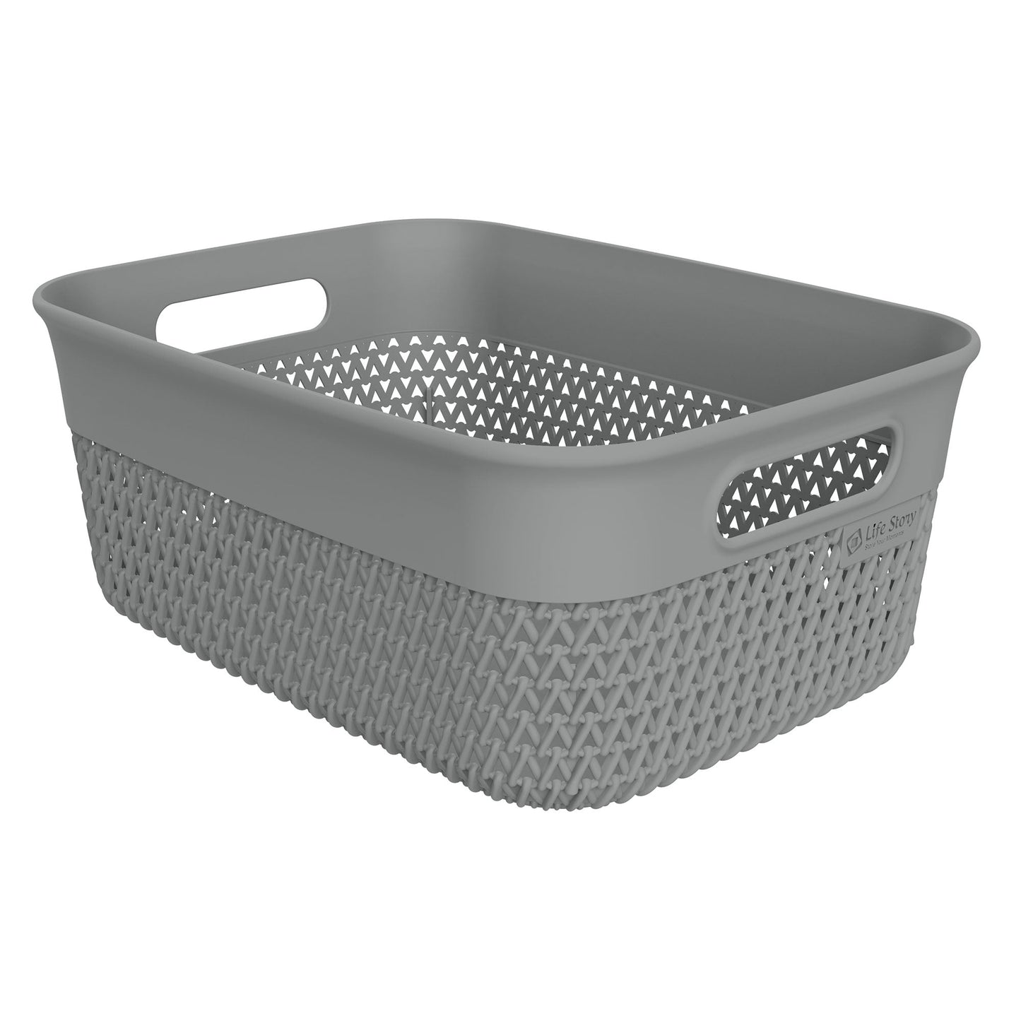 Life Story 10 Qt Decorative Storage Basket, Medium Home Organizer, Gray, 6 Pack
