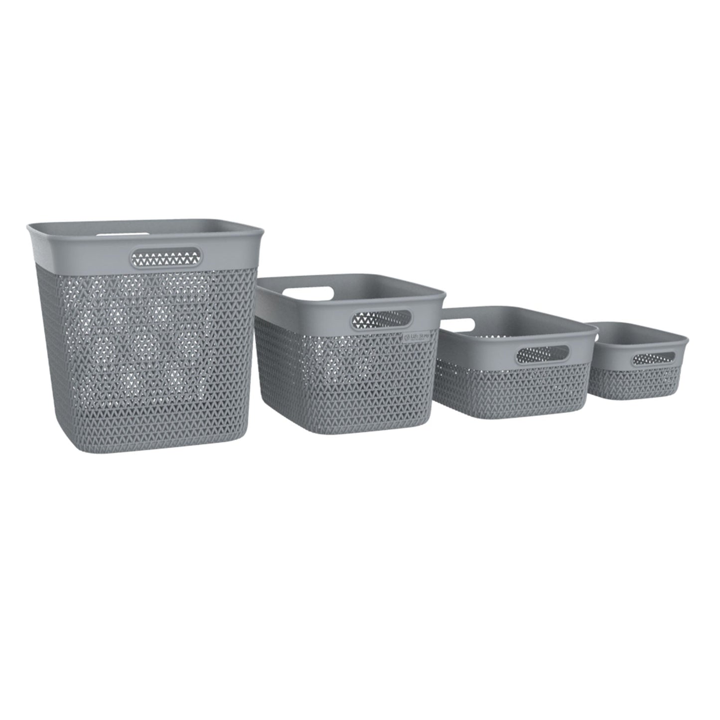 Life Story 10 Qt Decorative Storage Basket, Medium Home Organizer, Gray, 6 Pack