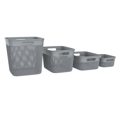 Life Story 10 Qt Decorative Storage Basket, Medium Home Organizer, Gray, 6 Pack
