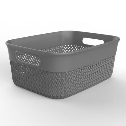 Life Story 10 Qt Decorative Storage Basket, Medium Home Organizer, Gray, 6 Pack