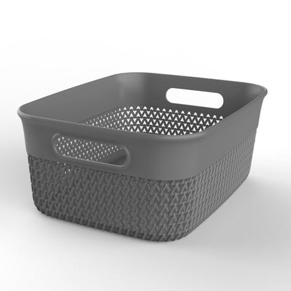 Life Story 10 Qt Decorative Storage Basket, Medium Home Organizer, Gray, 6 Pack