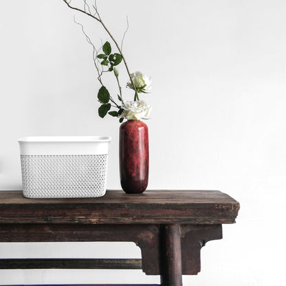 Life Story 16 Qt Decorative Storage Basket, Large Home Organizer, White, 4 Pack