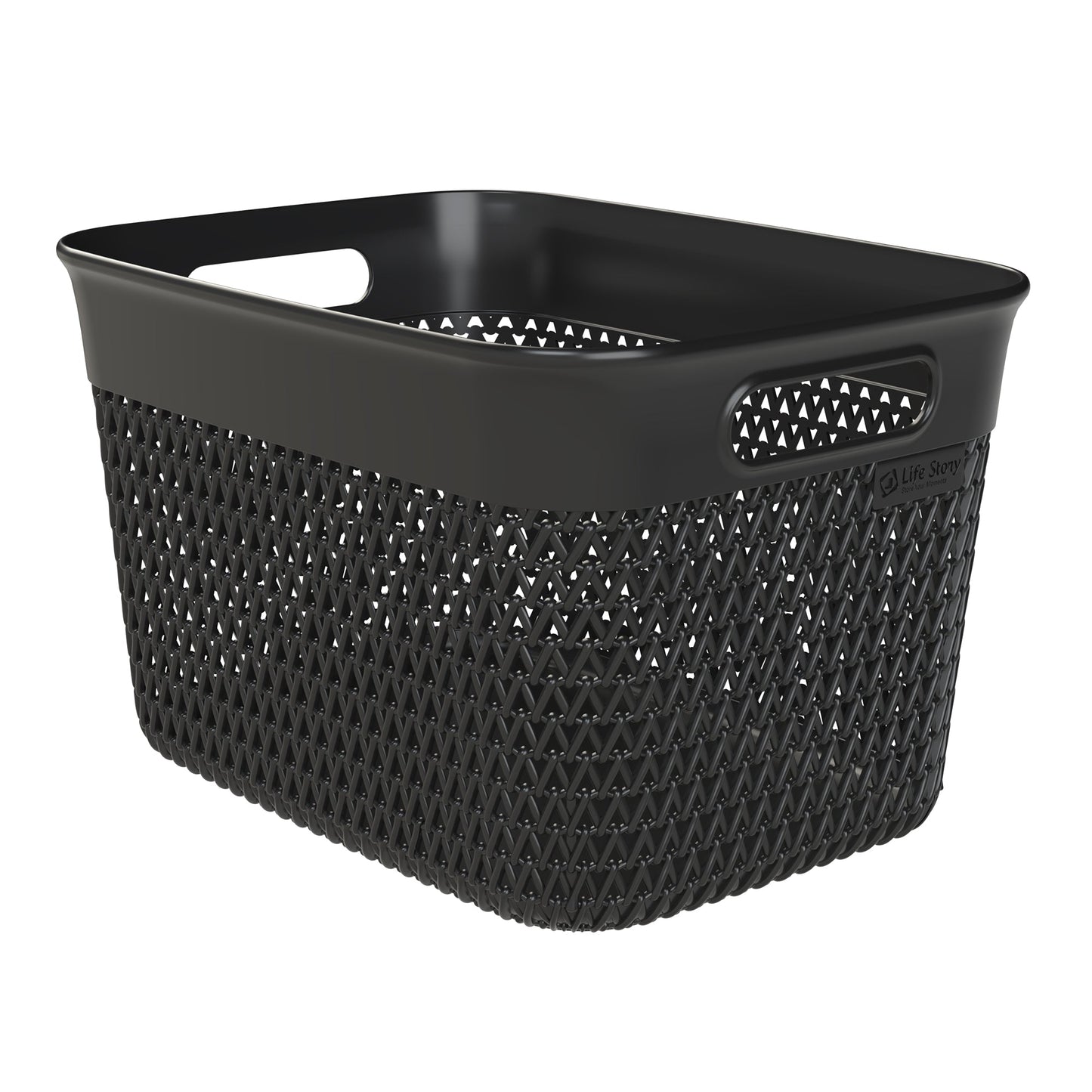 Life Story 16 Qt Decorative Storage Basket, Large Home Organizer, Black, 4 Pack