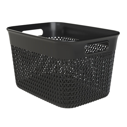 Life Story 16 Qt Decorative Storage Basket, Large Home Organizer, Black, 4 Pack