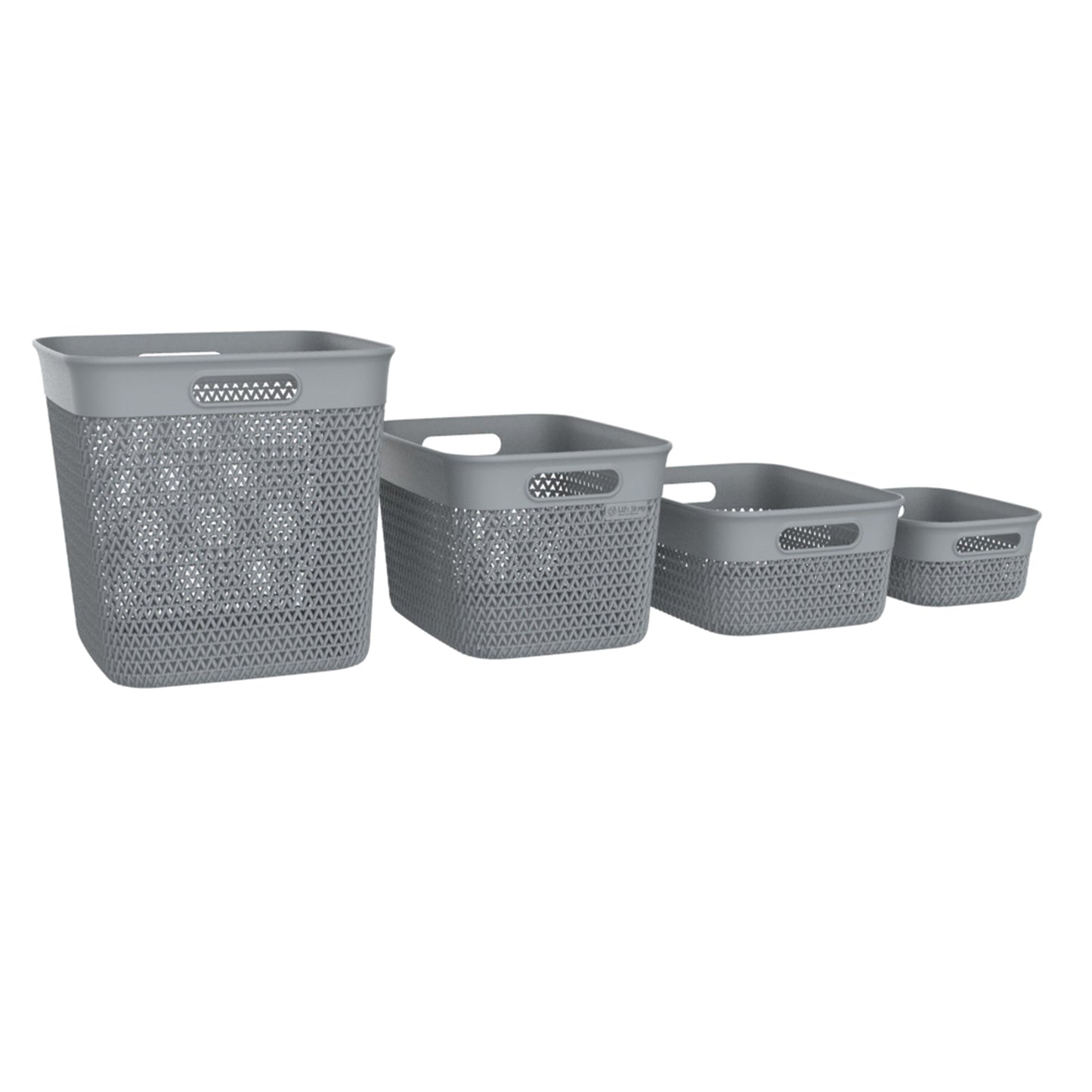 Life Story 16 Qt Decorative Storage Basket, Large Home Organizer, Black, 4 Pack