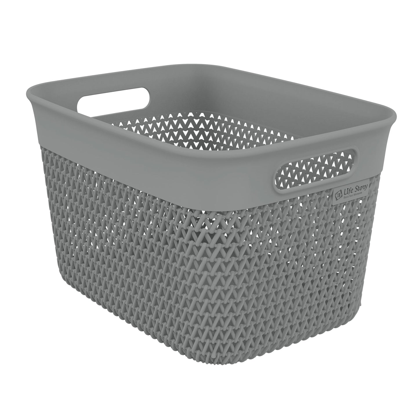 Life Story 16 Qt Decorative Storage Basket, Large Home Organizer, Gray, 4 Pack