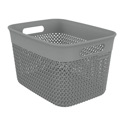 Life Story 16 Qt Decorative Storage Basket, Large Home Organizer, Gray, 4 Pack