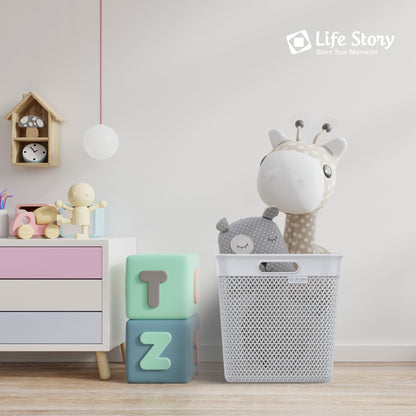Life Story 26 Qt Decorative Storage Basket, Extra Large Plastic Home Organizer