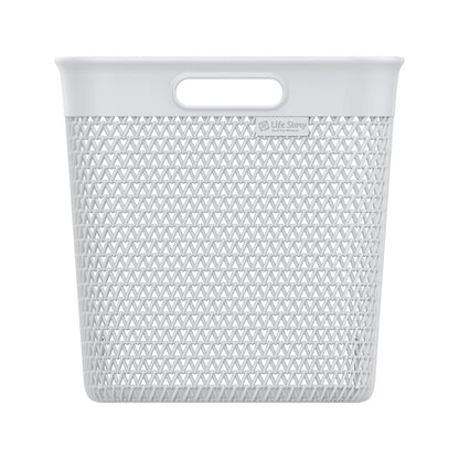 Life Story 26 Quart Decorative Storage Basket, XL Home Organizer, White, 4 Pack