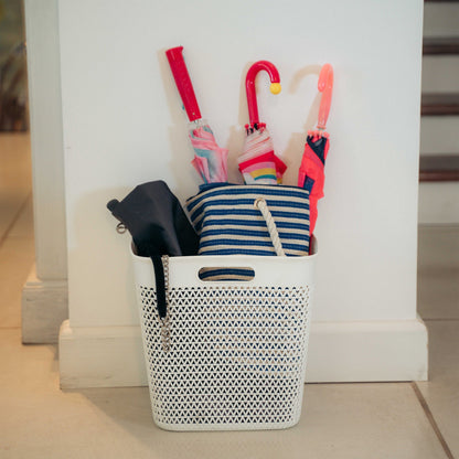 Life Story 26 Quart Decorative Storage Basket, XL Home Organizer, White, 4 Pack