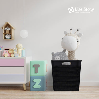 Life Story 26 Qt Decorative Storage Basket, Extra Large Plastic Home Organizer