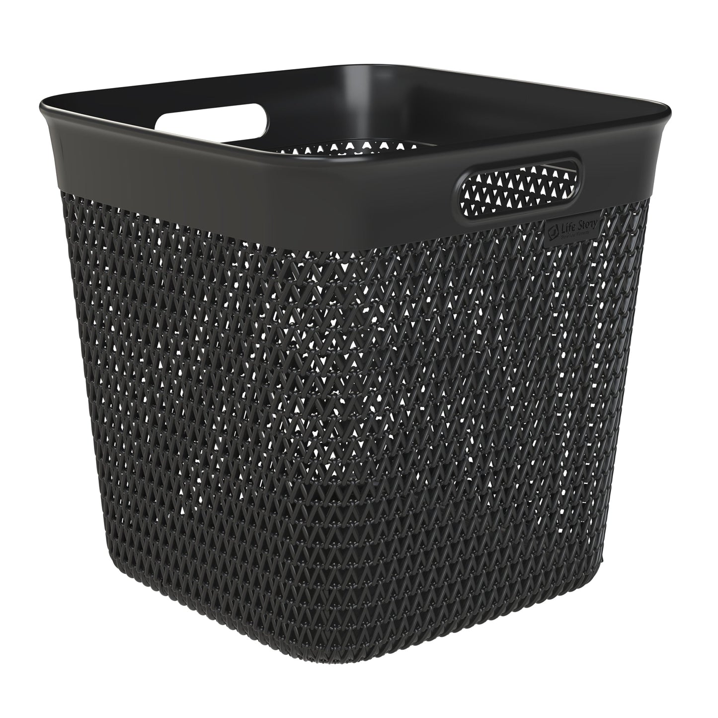 Life Story 26 Quart Decorative Storage Basket, XL Home Organizer, Black, 4 Pack