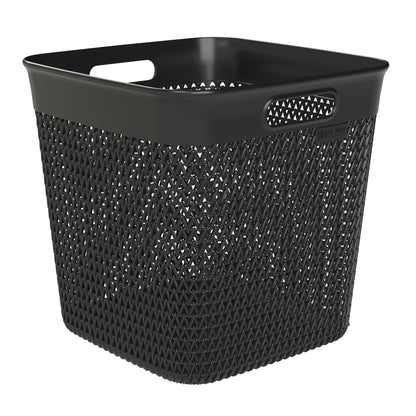 Life Story 26 Quart Decorative Storage Basket, XL Home Organizer, Black, 4 Pack