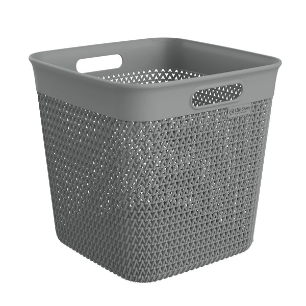 Life Story 26 Qt Decorative Storage Basket, Extra Large Plastic Home Organizer