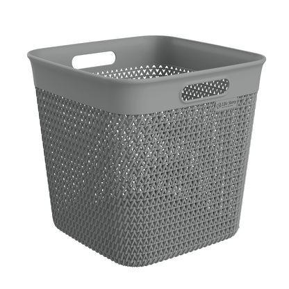 Life Story 26 Quart Decorative Storage Basket, XL Home Organizer, Gray, 4 Pack