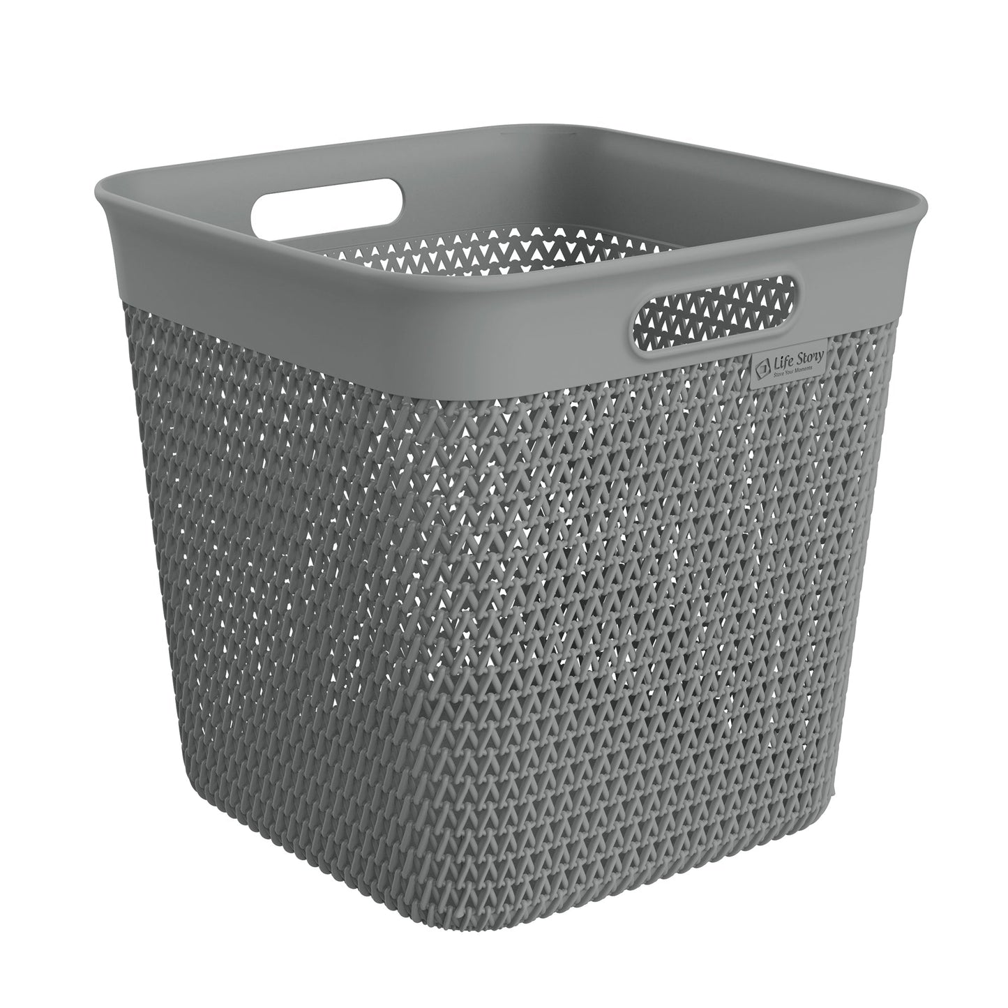 Life Story 26 Quart Decorative Storage Basket, XL Home Organizer, Gray, 4 Pack