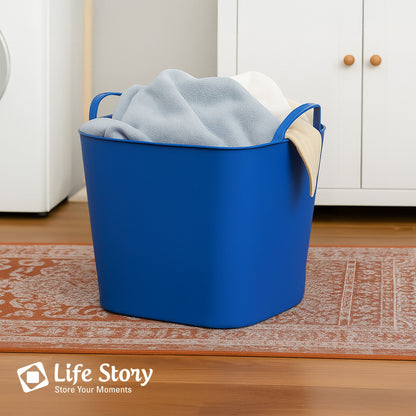Life Story 26 Quart Flexi Tub, Versatile Storage Tote, Home Organizer, Blue