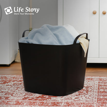 Life Story 26 Quart Flexi Tub, Versatile Storage Tote, Home Organizer, Black