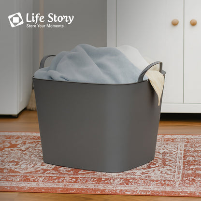 Life Story 26 Quart Flexi Tub, Versatile Storage Tote, Home Organizer, Gray