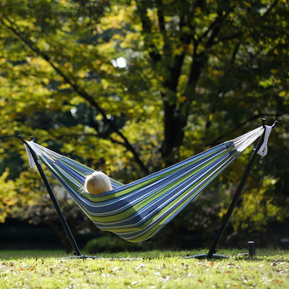 Vivere Double Cotton Hammock, Comfortable Daybed with Steel Stand, 9', Oasis