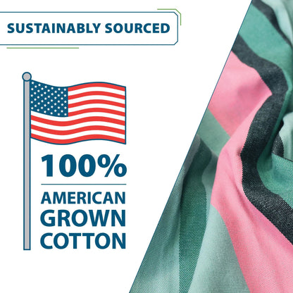 Vivere Double Cotton Hammock, Comfortable Daybed, Steel Stand, 9', Watermelon